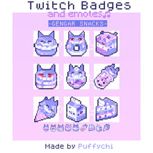 Load image into Gallery viewer, Gengar Pixel Art Sub Badges and Emotes for Twitch
