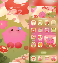 Load image into Gallery viewer, Cottagecore Kirby ♡ Phone and Tablet wallpapers + Widget + Icons