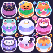 Load image into Gallery viewer, ♡ Animal Crossing Spooky Macarons Stickers ♡
