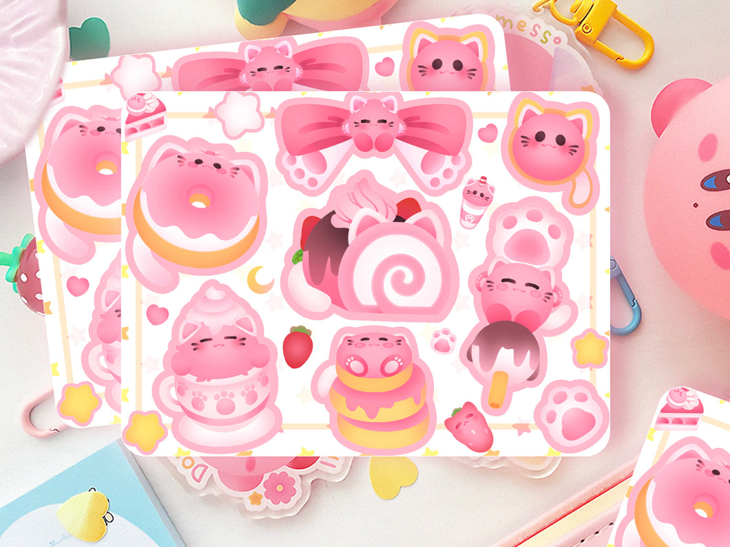 Kirby Catfe Sticker Sheet ♡