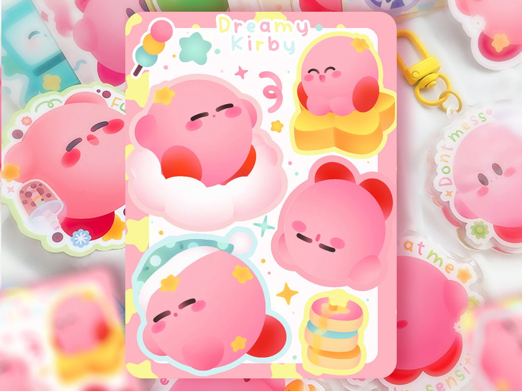 Dreamy Kirby Sticker Sheet ♡