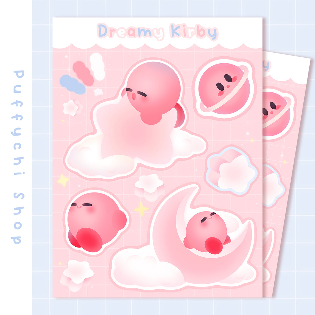 Eepy Kirby Sticker Sheet ♡