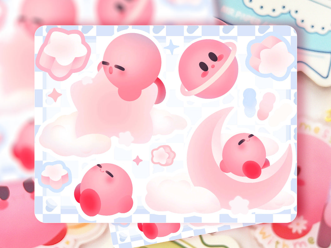 Eepy Kirby Sticker Sheet ♡