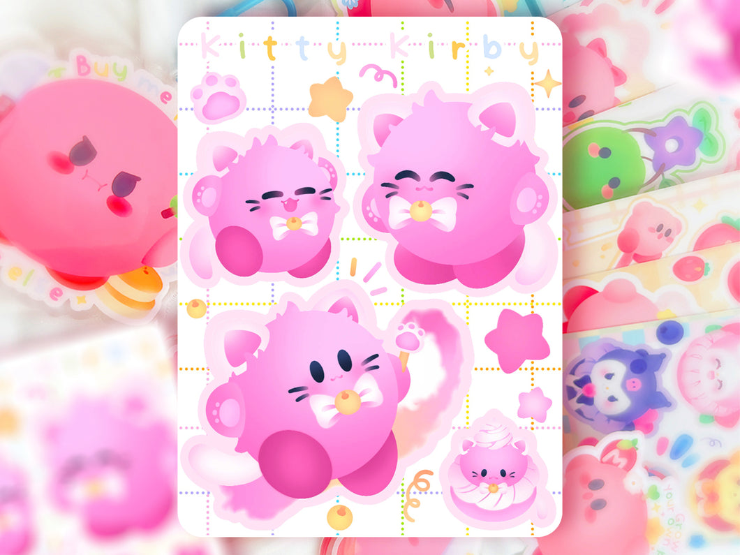 Kitty Kirby Sticker Sheet  ♡