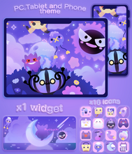 Load image into Gallery viewer, Ghost Pokémon ♡ Phone Wallpaper + Widget + Icons
