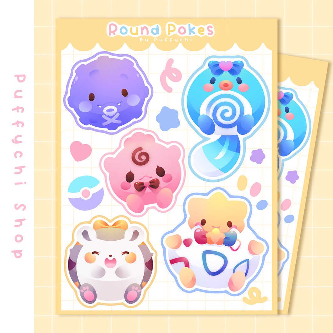 Round Poke Set 2 ♡ Pokémon Stickers
