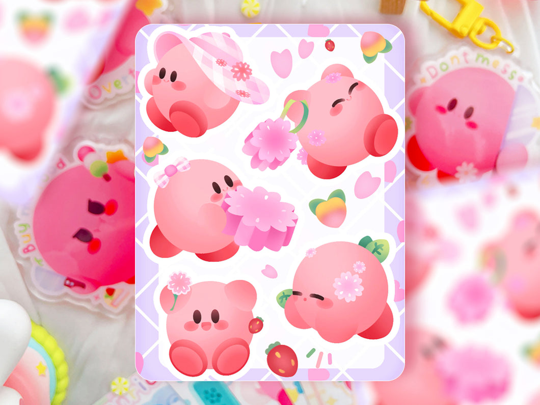 Sakura Kirby Sticker Sheet ♡