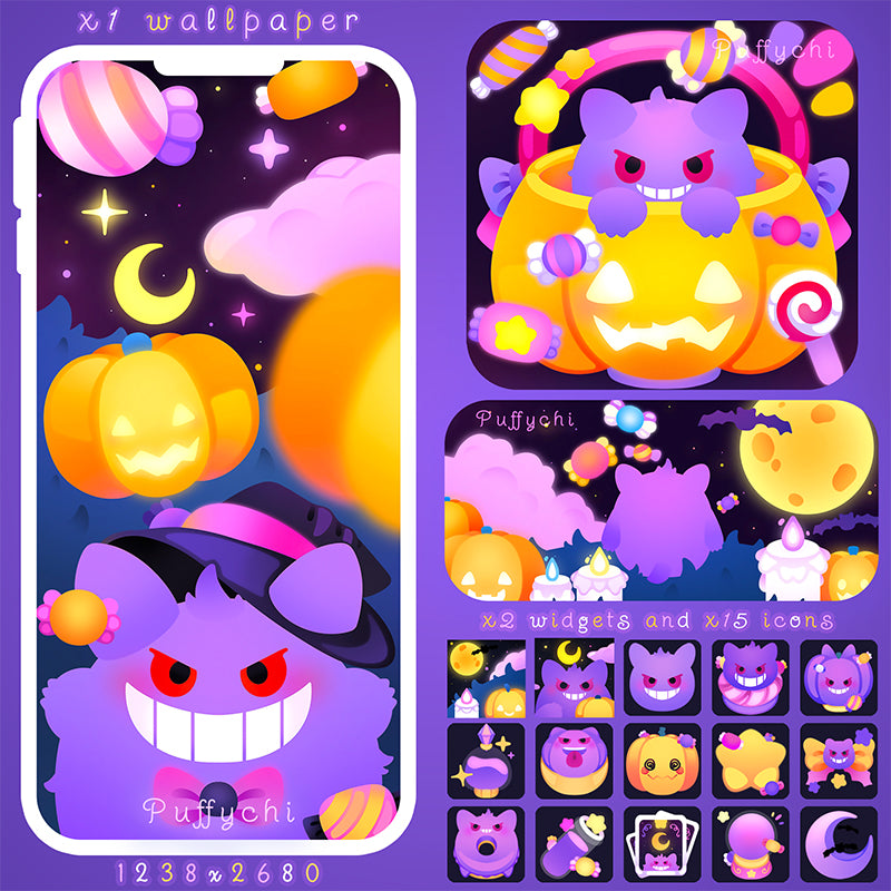 Spooky Gengar ♡ Phone Wallpaper + Widgets + Icons