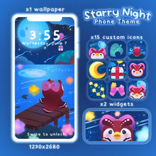 Load image into Gallery viewer, Starry Night ♡ Phone Wallpaper + Widget + Icons
