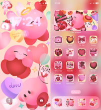 Load image into Gallery viewer, Valentine&#39;s Day Kirby ♡ Phone Wallpaper+ Widget + Icons
