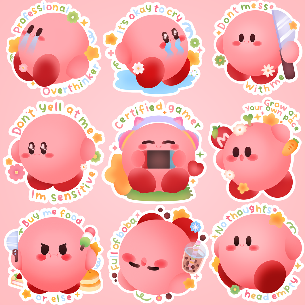 ♡ Kirby Quotes Stickers ♡