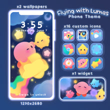 Load image into Gallery viewer, Flying with Lumas ♡ Phone Wallpapers + Widget + Icons
