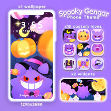 Load image into Gallery viewer, Spooky Gengar ♡ Phone Wallpaper + Widgets + Icons
