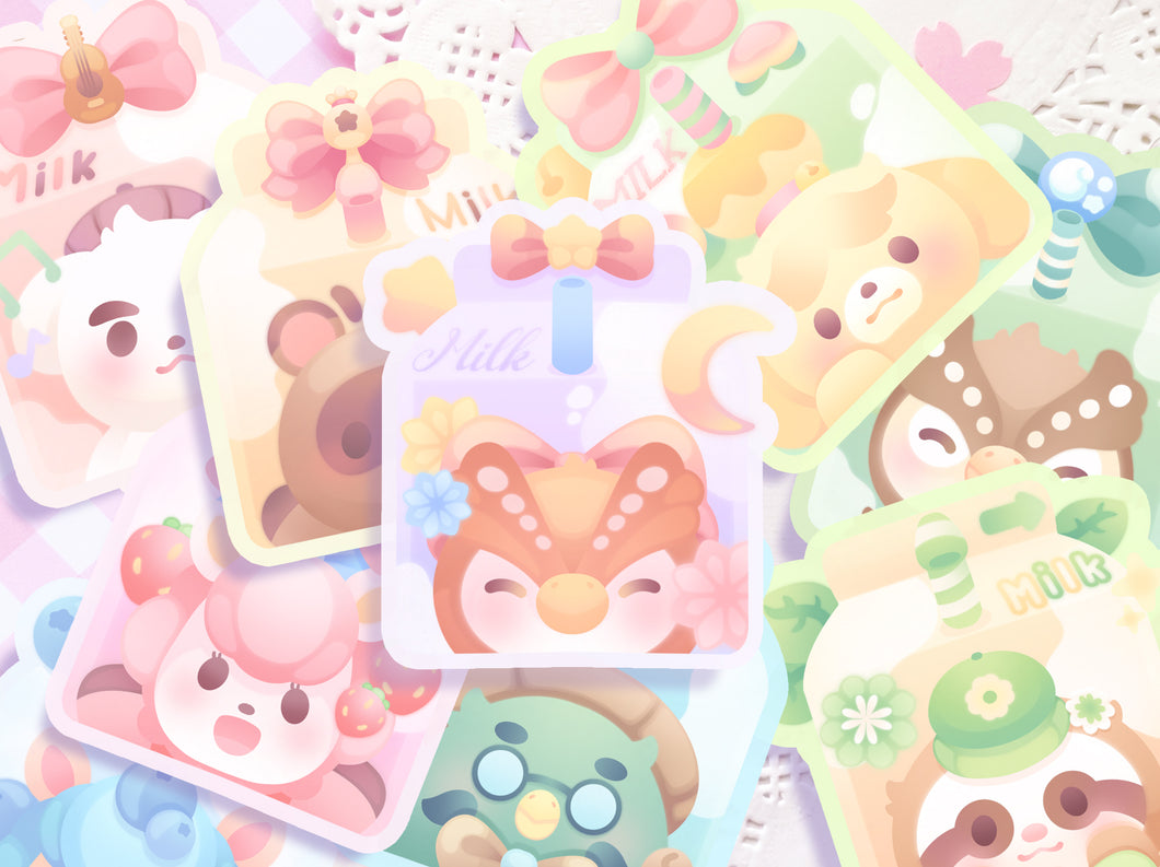 ♡ Animal Crossing Milk Boxes Stickers ♡