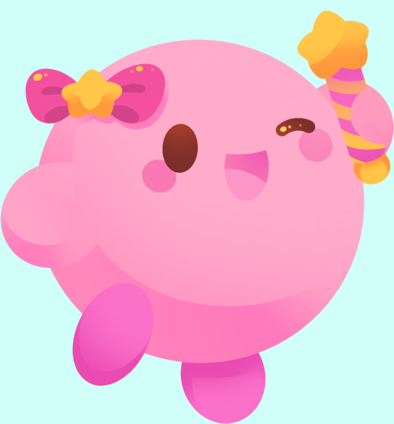 ♡ Large Kirby Glitter Stickers ♡