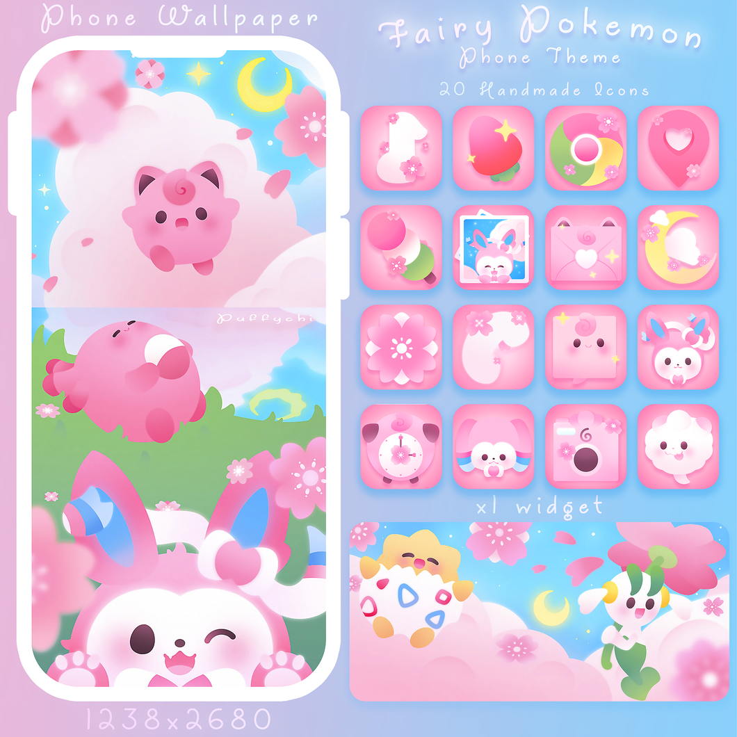 Fairy Pokémon ♡ Phone Wallpaper + Widget + Icons