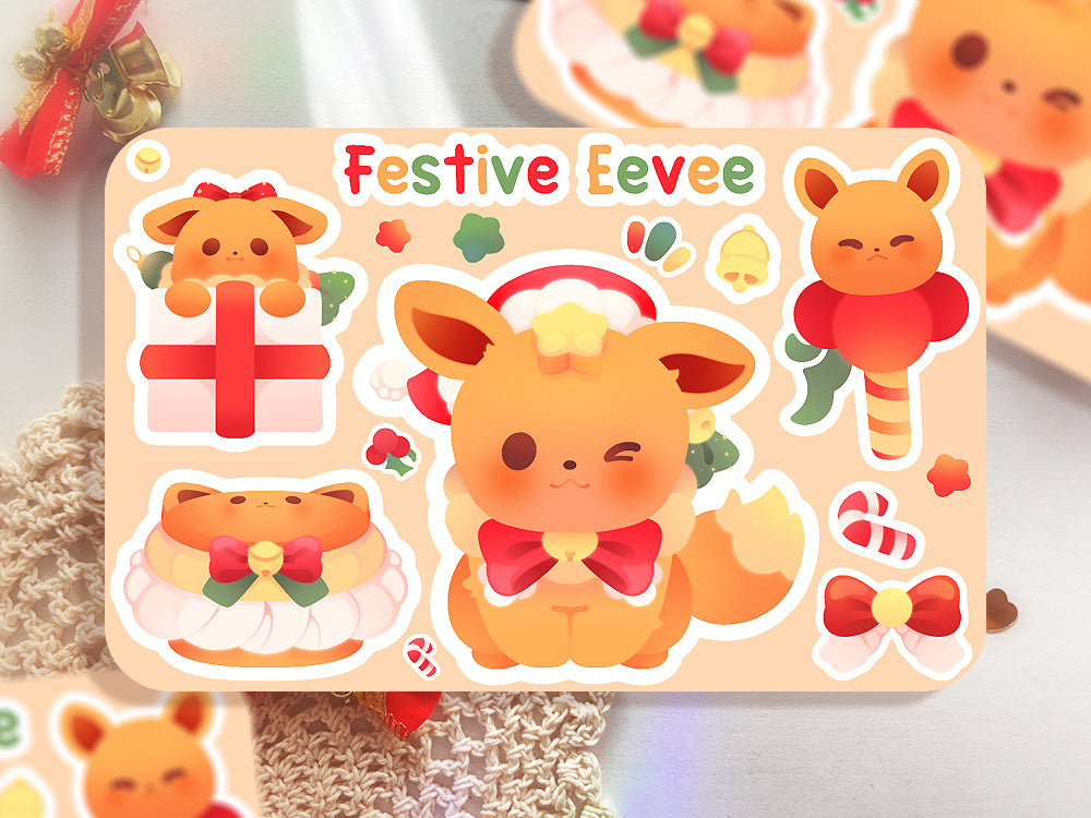 Festive Eevee ♡ Pokemon Stickers