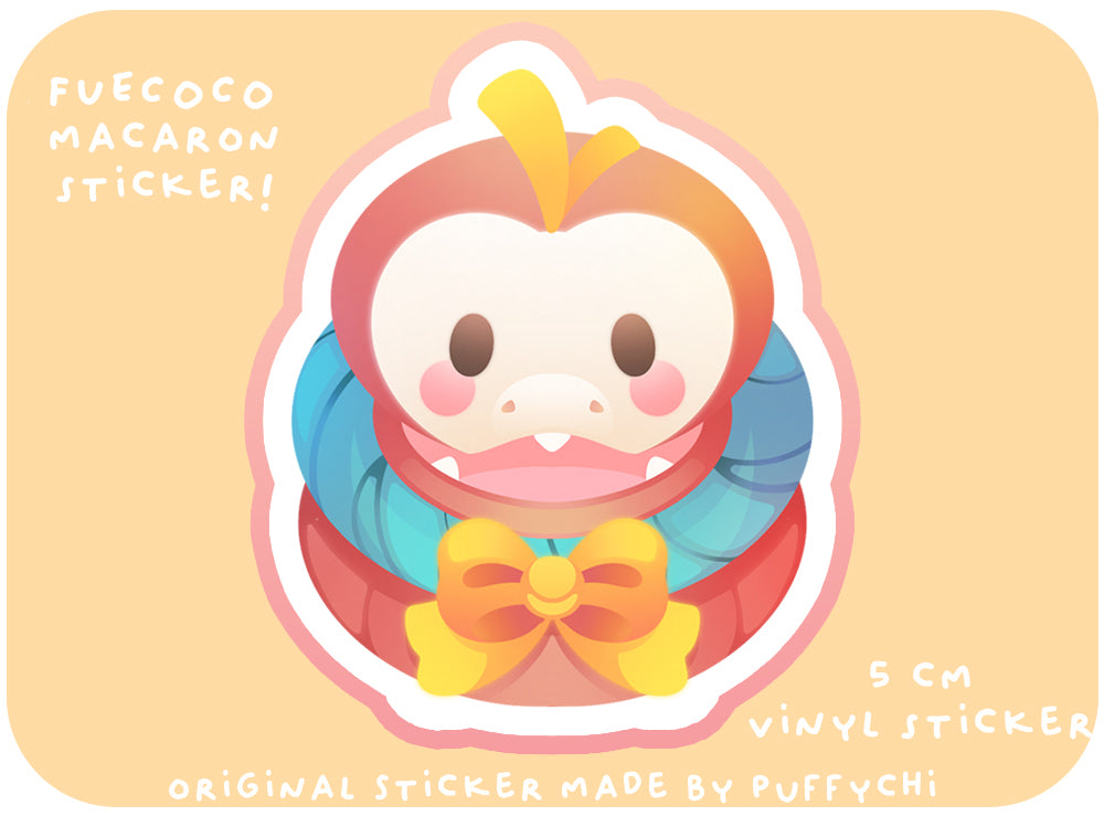 ♡ Fuecoco Macaron Matte Vinyl Sticker ♡