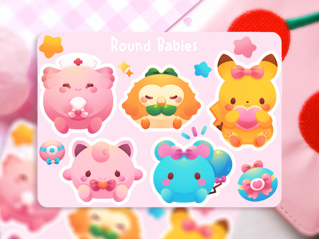 Round Poke Set 1 ♡ Pokémon Stickers