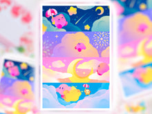 Load image into Gallery viewer, Flying through the clouds ♡ Kirby Print
