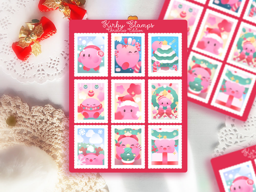 Kirby Christmas Stamps ♡ Kirby Stickers